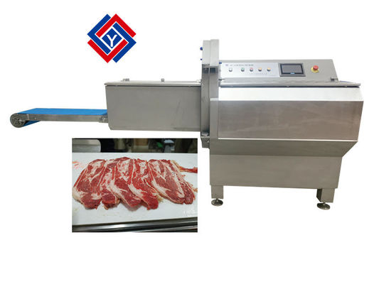 OEM 380V 50HZ 3P 200 ชิ้น / นาทีเครื่องหั่นเบคอนแช่แข็ง