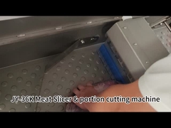 เครื่องสไลด์เนื้อแนวนอน JY-36K พร้อมสายพานลำเลียงออกสำหรับสไลด์เนื้อวัว เนื้อหมูแช่แข็ง